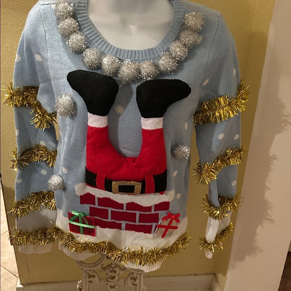 Festive Santa Ugly Christmas Sweater - Picture 1 of 7
